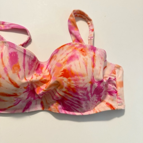 Shade & Shore Pink and Orange Tie-Dye Bikini Top - Picture 3 of 7